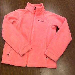 Columbia Kids Fleece Zip Up Peach Purple Medium